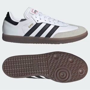 Adidas Samba White and Black Leather Shoes